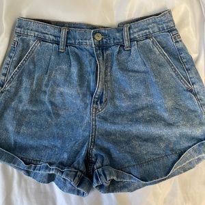 American Eagle - Blue Denim Mom Shorts